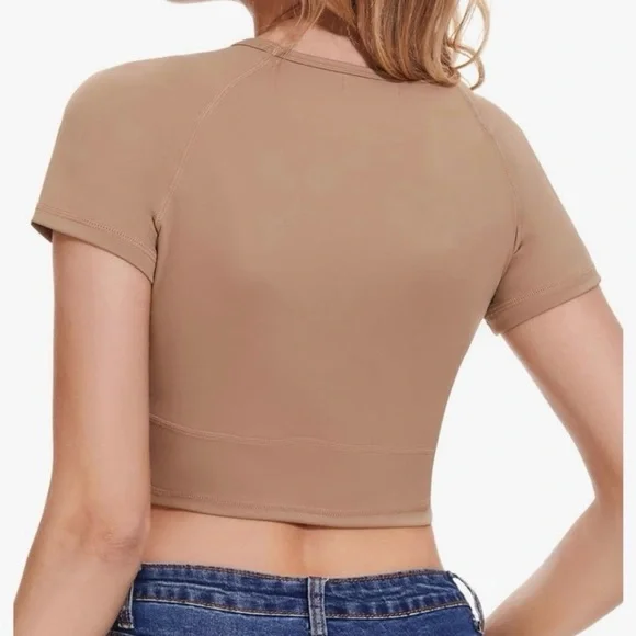 New! Baby Blue Cropped Tee - Picture 4 of 5